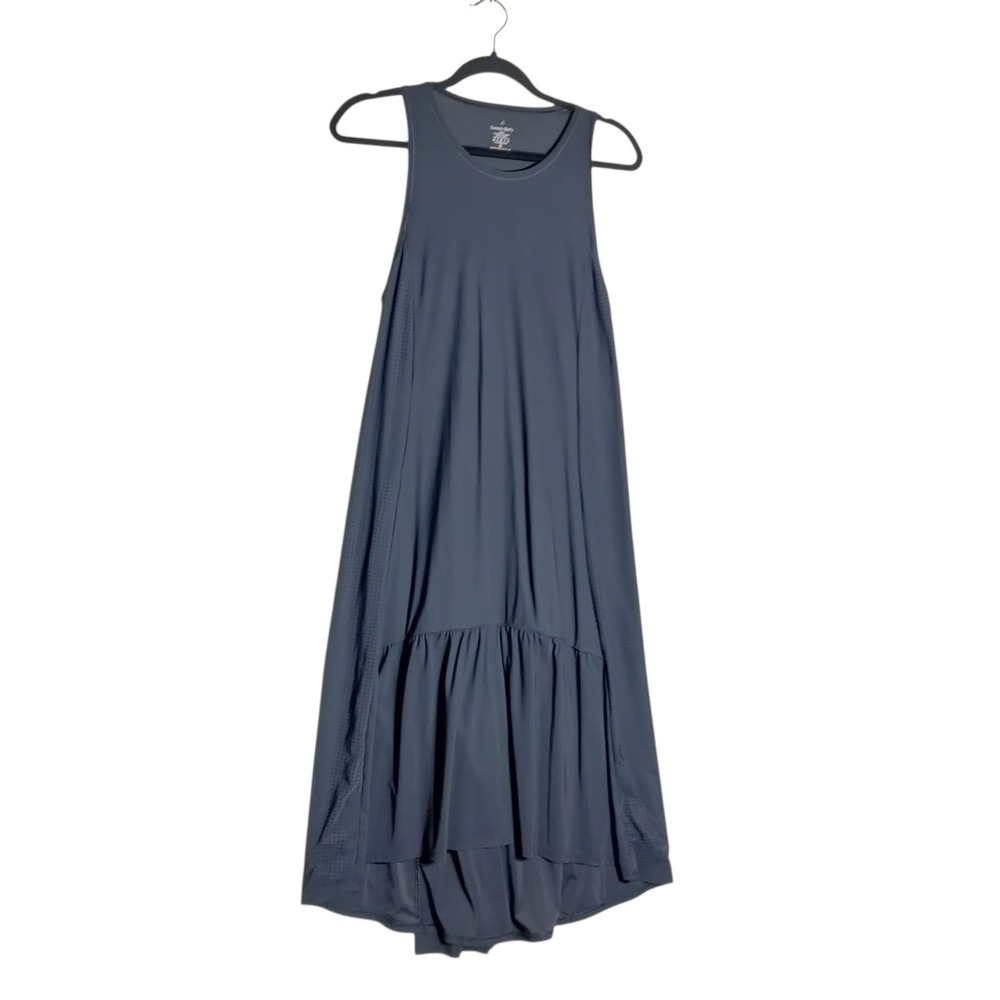Sweaty Betty Swift High-Low Dress Navy Blue Sleeveless Racerback Midi SB5478 S